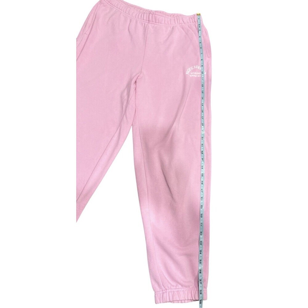 PacSun Pink Fleece Jogger Sweatpants Women’s Medium Pacific Sunwear Logo Lounge - Picture 7 of 8